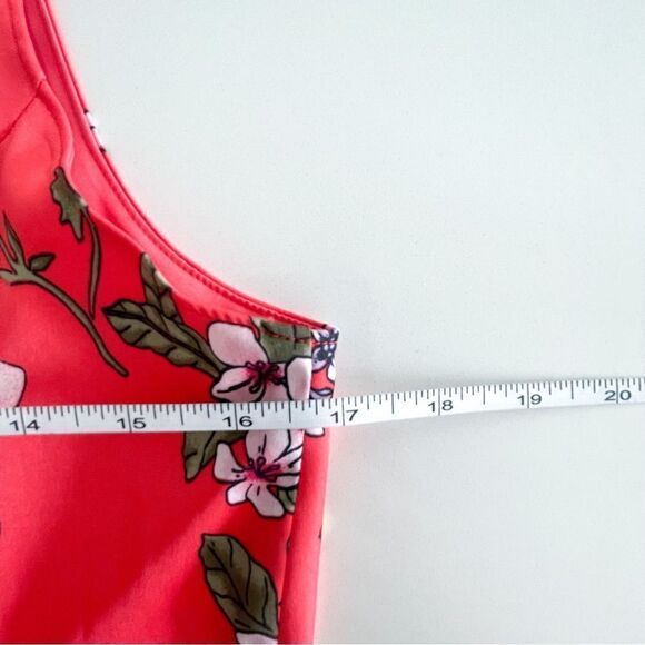 Guess Sleeveless Spaghetti Strap Coral Red Floral Jumpsuit Beach Women's 8 - Picture 7 of 12